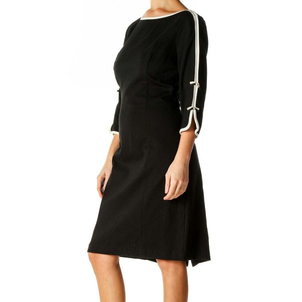 Talbots Black Solid Classic Sheath Dress - Picture 2 of 3
